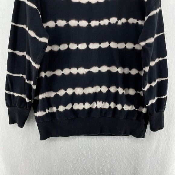 Wild Fable Sweater Women's Sz S Black Knitted Tie-Dye Striped Mock Neck Pullover - Picture 7 of 12